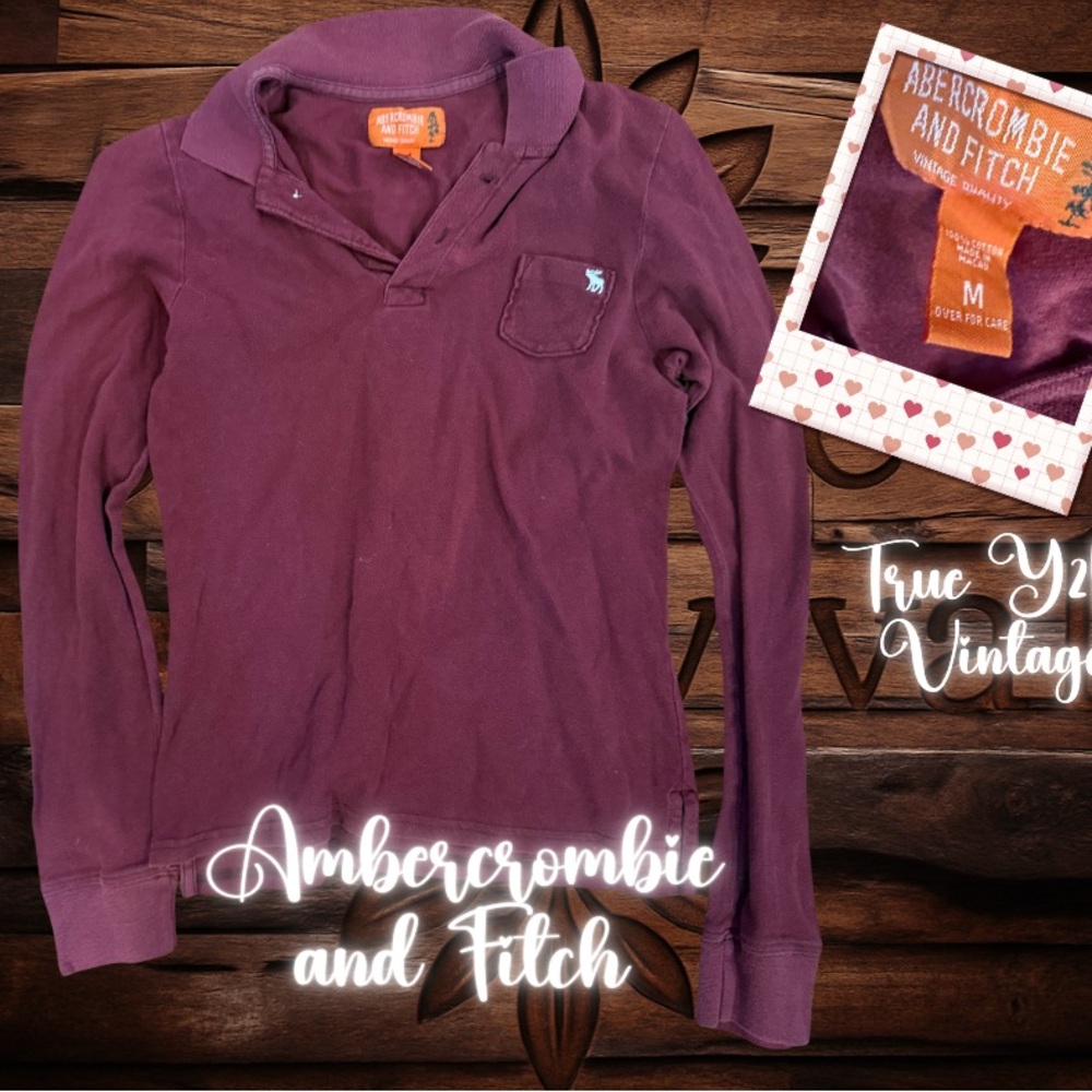 🦌 Vintage Abercrombie Polo – Women’s M (Orange Tag, Y2K 1999–2003)